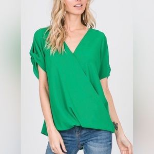 Green Tie Sleeve Nina Blouse